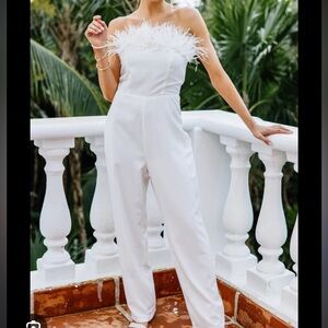 12th Tribe White Feather Jumpsuit